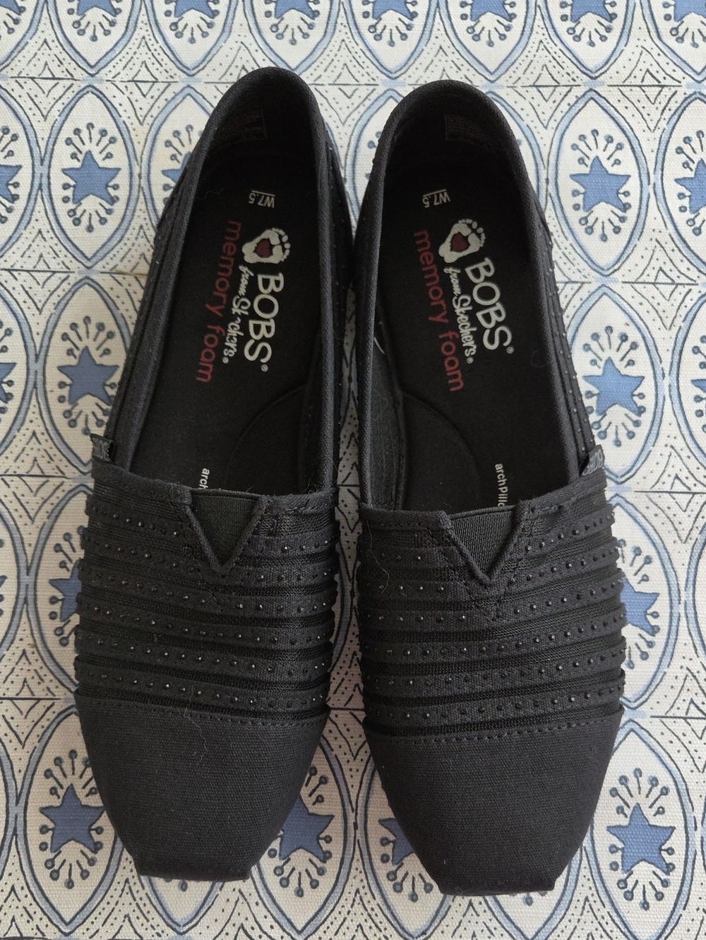 Women's Bob's Black Slip-On Memory Foam Shoes
